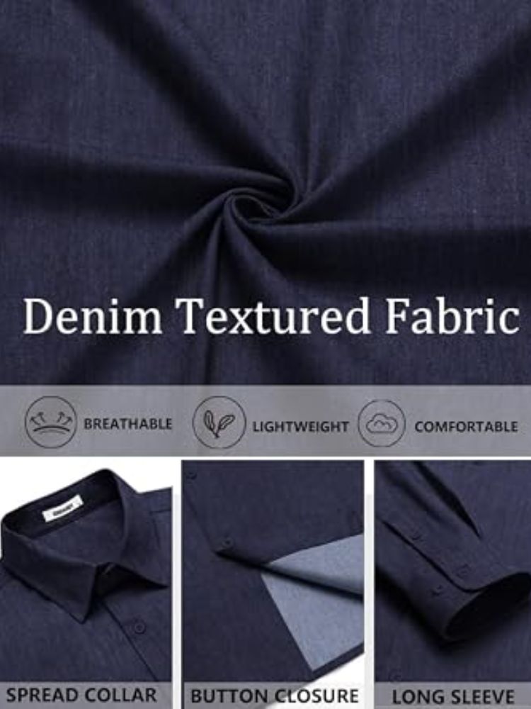 Casual Long Sleeve Button Down Denim Shirt (US Only)