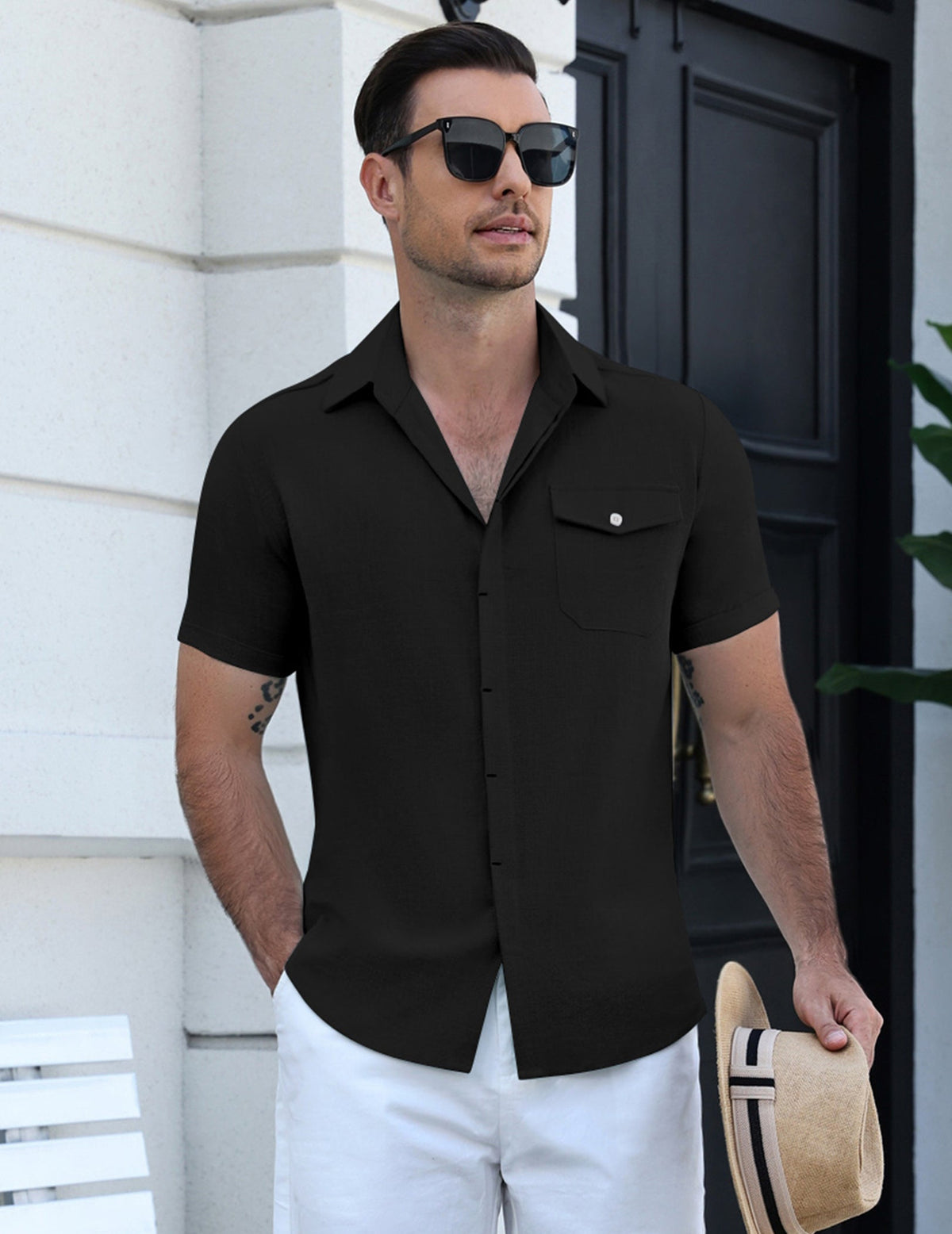 Casual Button Down Short Sleeve Shirt with Pocket (US Only)