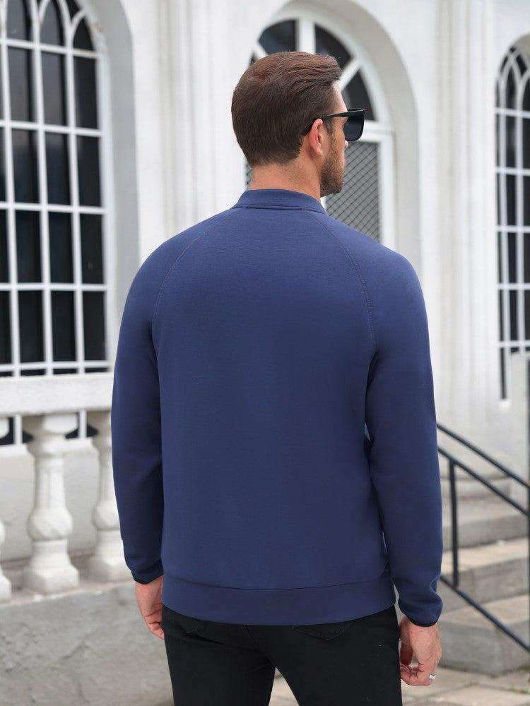 Full Zip Up Mock Neck Sport Sweatshirt (US Only)