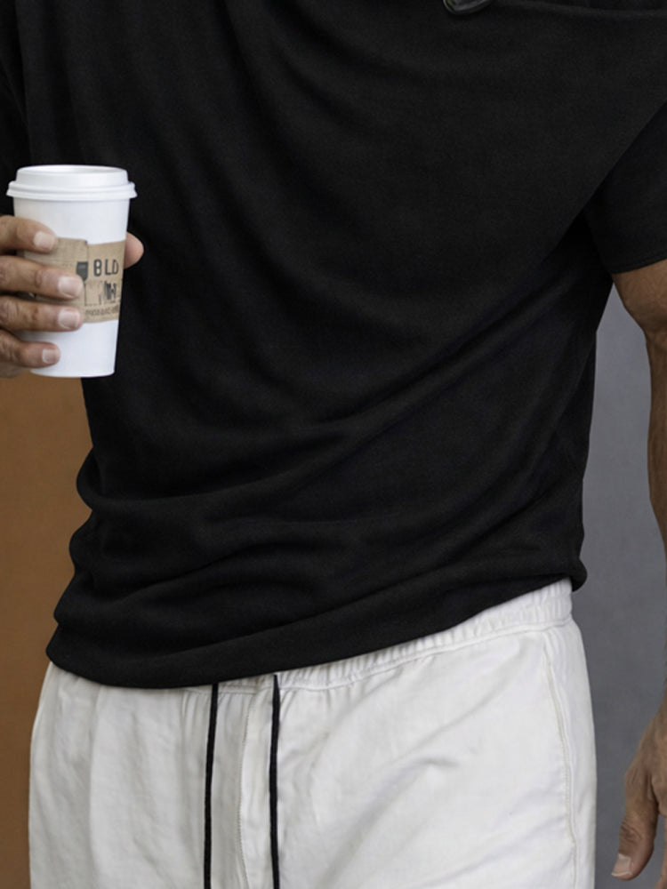 Street Asymmetric Buckle Accent Draped T-Shirt