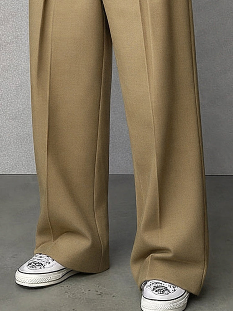 Fashion Button Accent High Waist Pants
