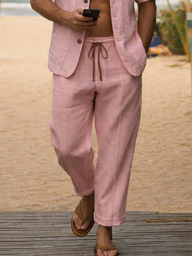 Tropical Casual 100% Cotton Shirt Pants Set