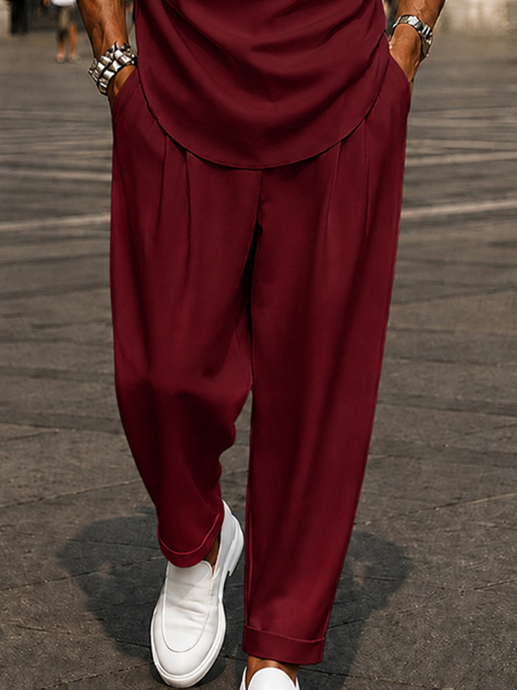 Modern Minimalist Short Sleeve Shirt Pants Set
