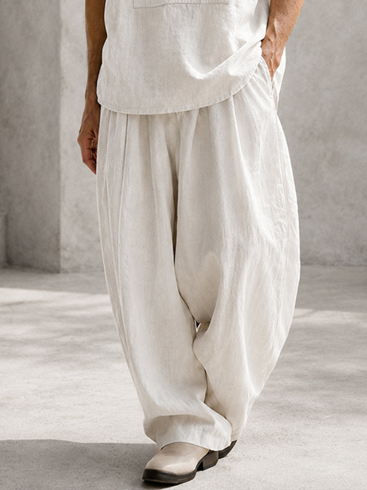 Effortless 100% Cotton Tank Top Baggy Pants Set