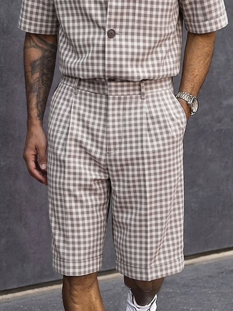 Stylish Versatile Plaided Matching Set