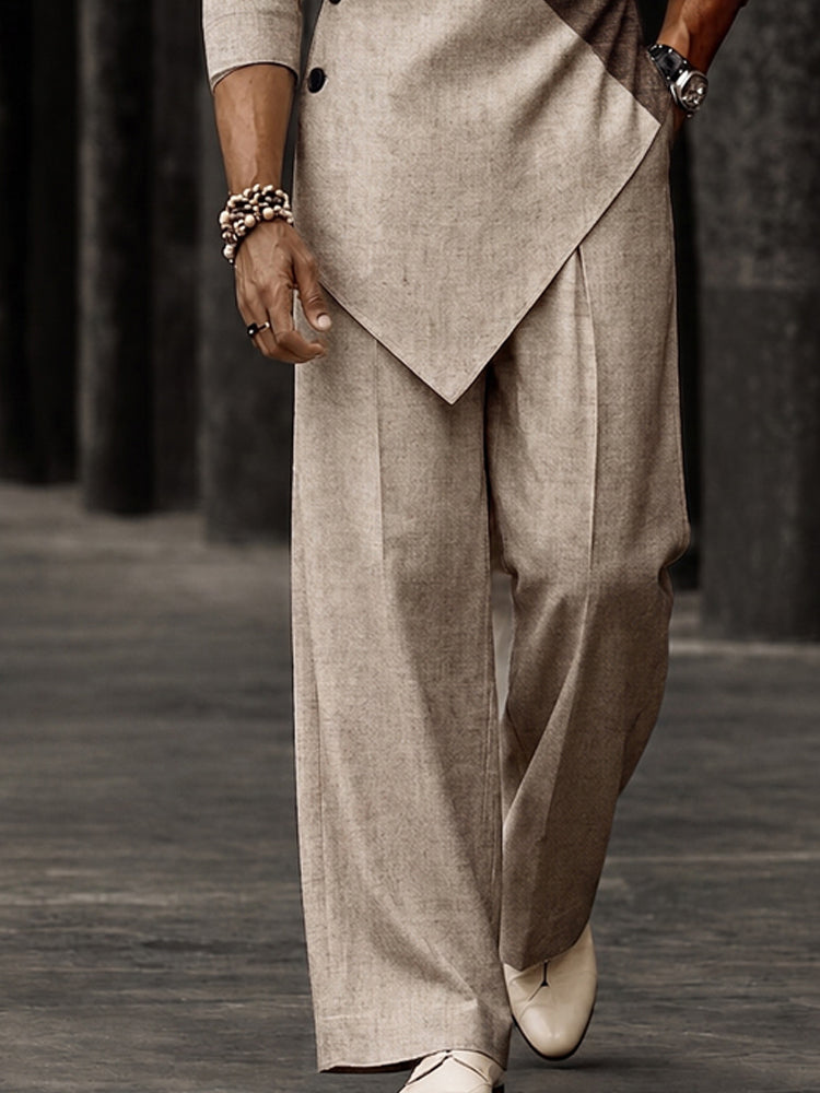 Stylish Colorblock Asymmetrical Hem Matching Set