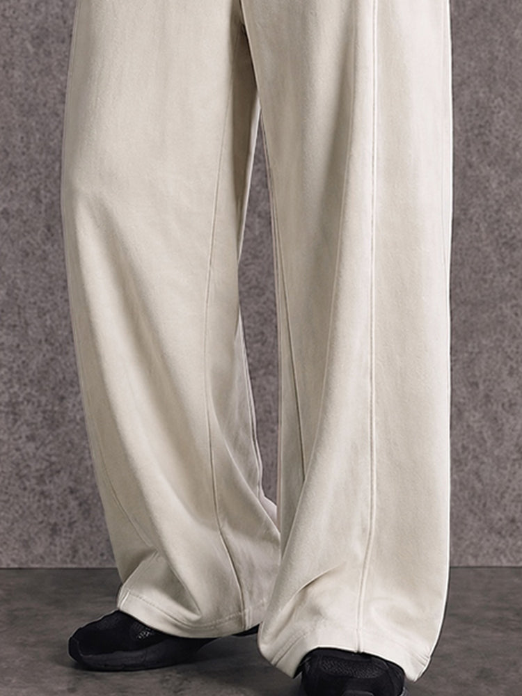 Urban Casual Metal Buckle Faux Suede Pants