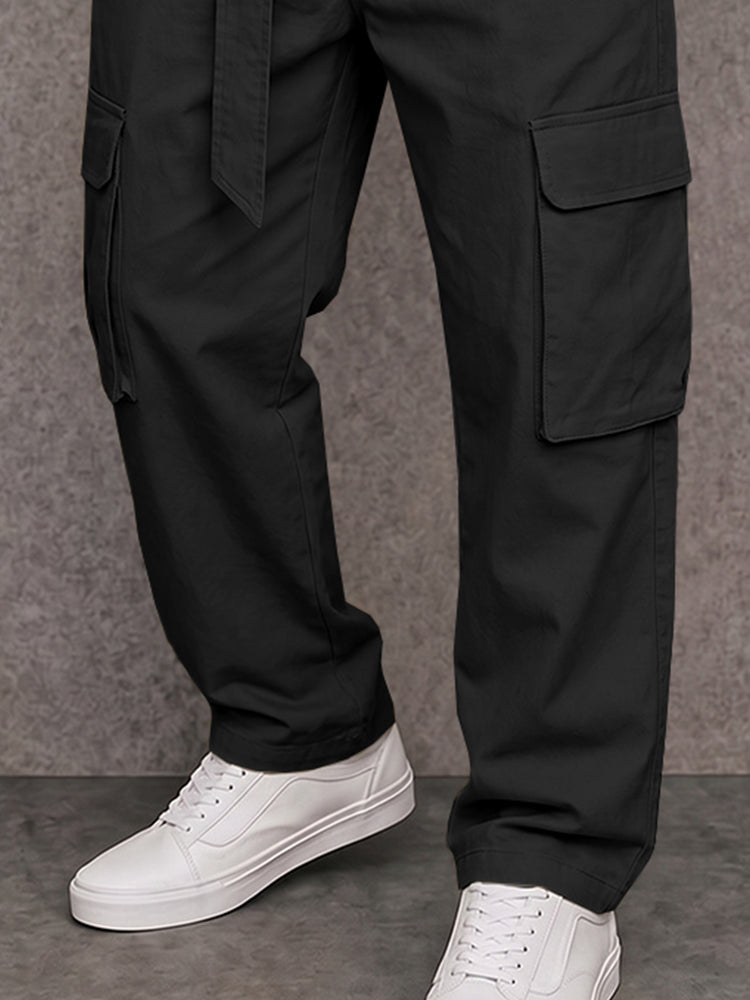 Essential 100% Cotton Cargo Pants with Belt