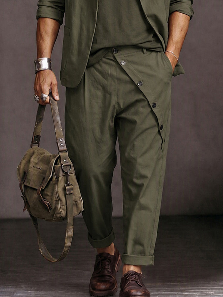 Safari Style Blazer Jacket Pants Set