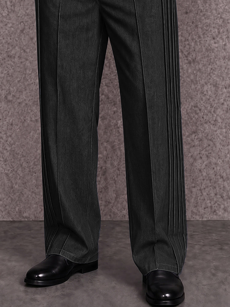 Smart Casual Denim-look Pleated Pants