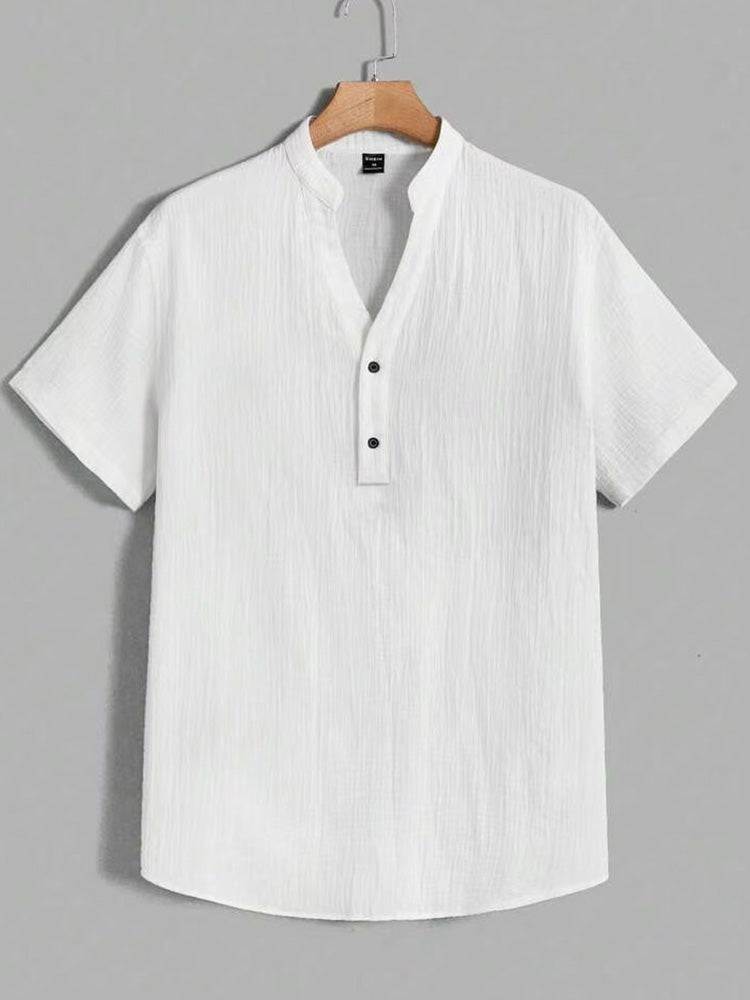 Washed Crinkle Textured Casual Beach Tee