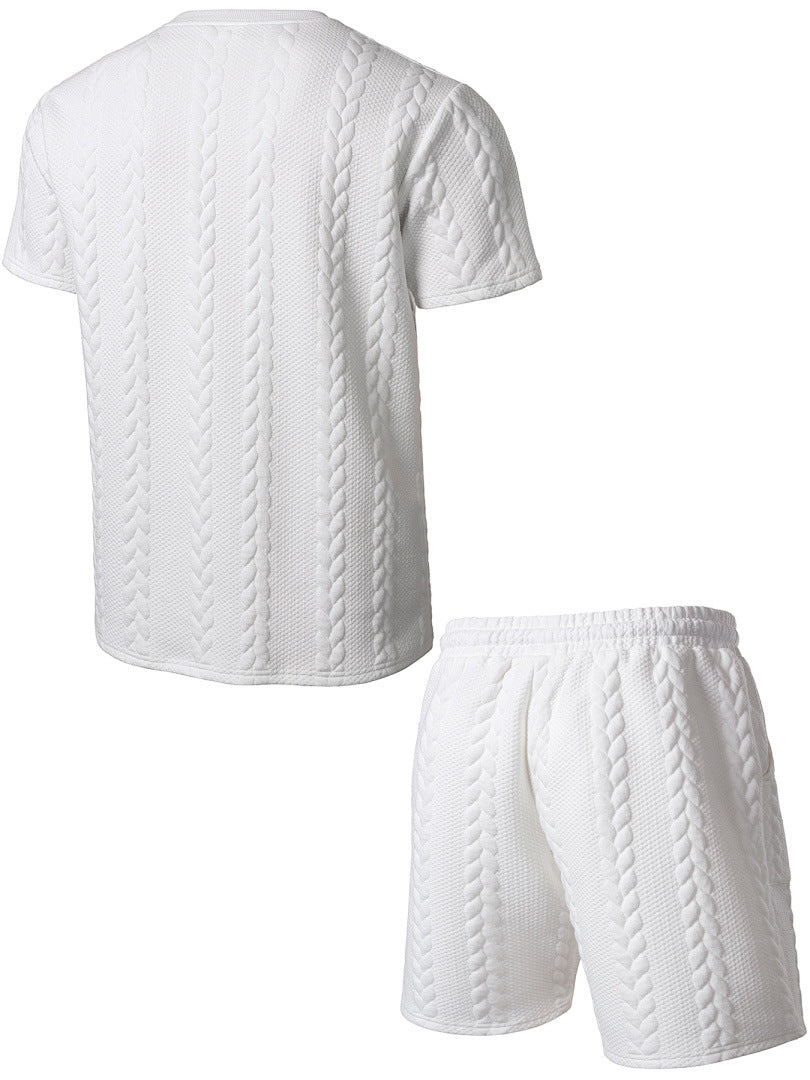 Drawstring Shorts Textured Casual Outfit