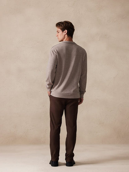 Stretchy Polo-Collor Sweater