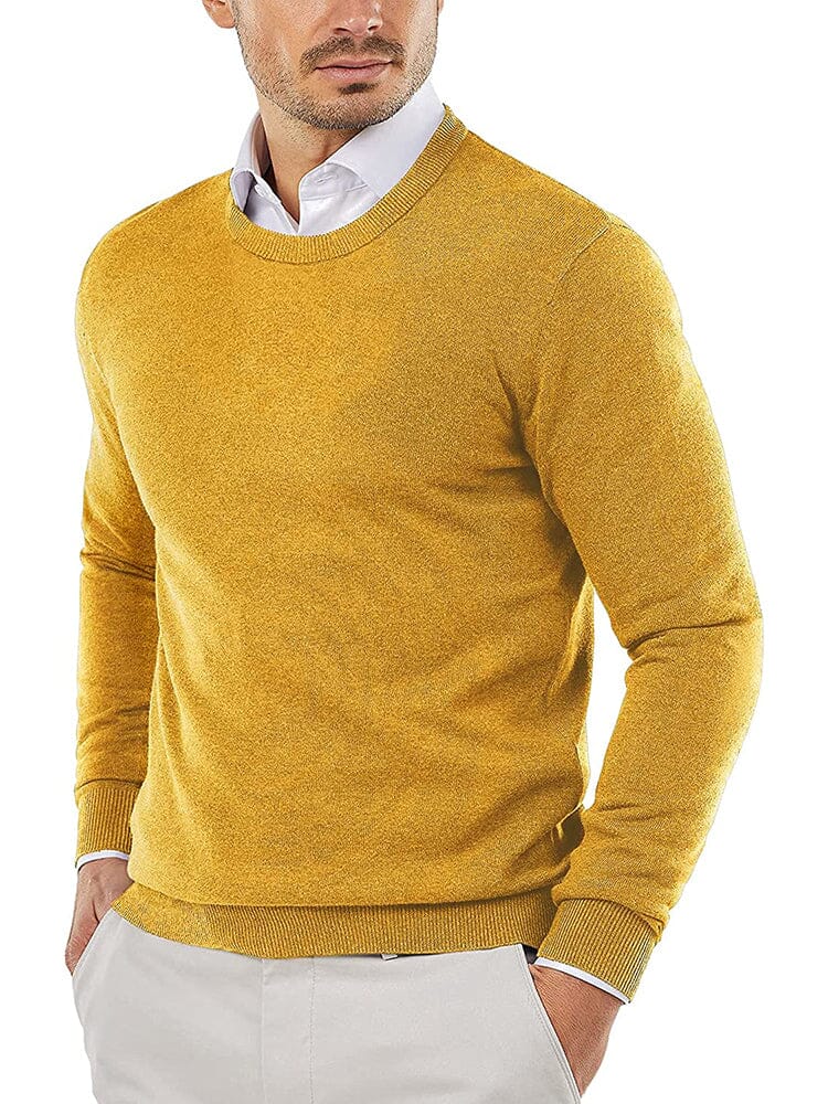 Crew Neck Slim Fit Pullover Knitted Sweater (Live Only)