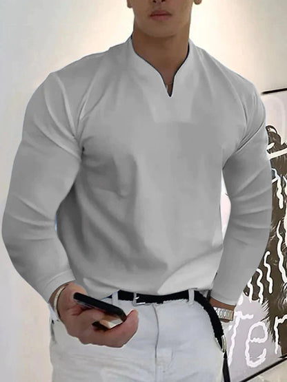 Loose V Neck Long Sleeves Shirt (Live Only)
