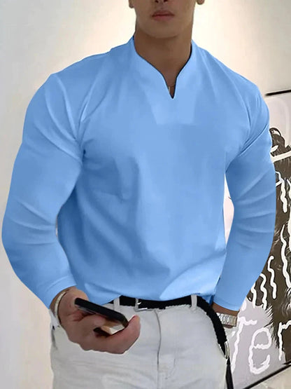 Loose V Neck Long Sleeves Shirt (Live Only)