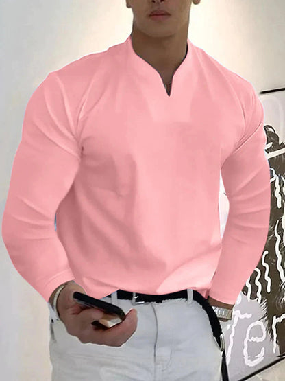 Loose V Neck Long Sleeves Shirt (Live Only)