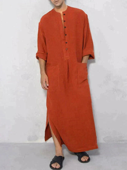 Long Cotton Linen Style Slit Shirt (Live Only)