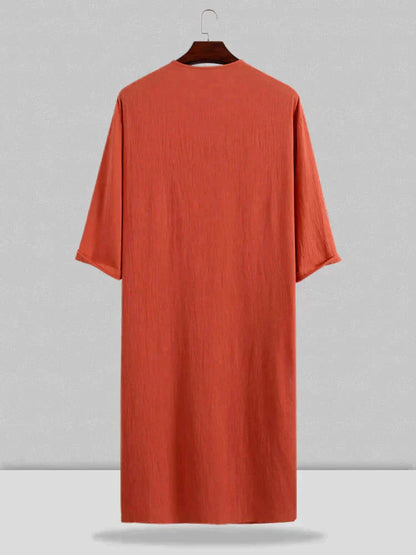 Long Cotton Linen Style Slit Shirt