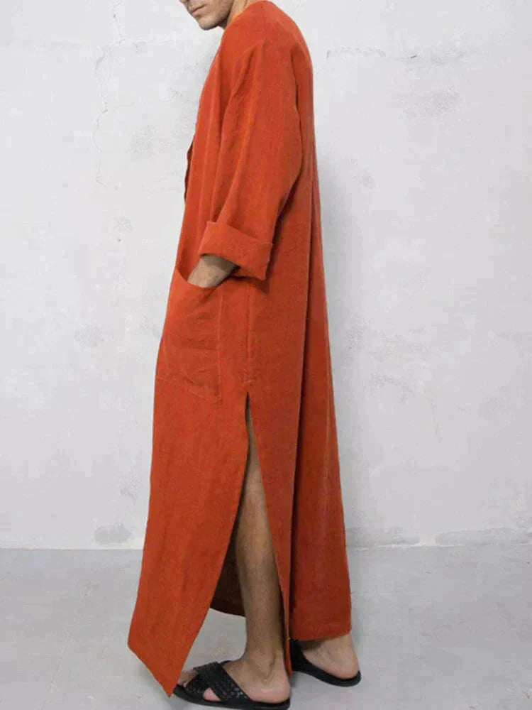 Long Cotton Linen Style Slit Shirt (Live Only)