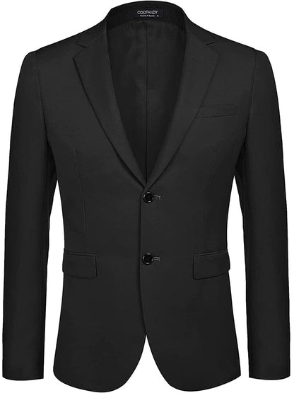 2-Piece Two Button Solid Prom Tuxedo Blazer Vest Set (US Only)
