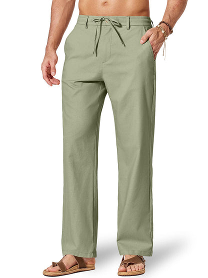 Comfort Lightweight Cotton Linen Drawstring Pants (US Only)