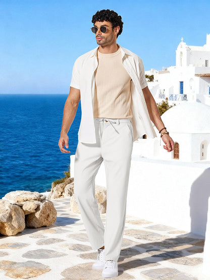 Comfort Lightweight Cotton Linen Drawstring Pants (US Only)