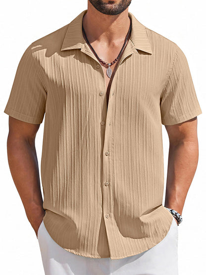 Casual Summer Textured Short Sleeve Shirt (US Only)