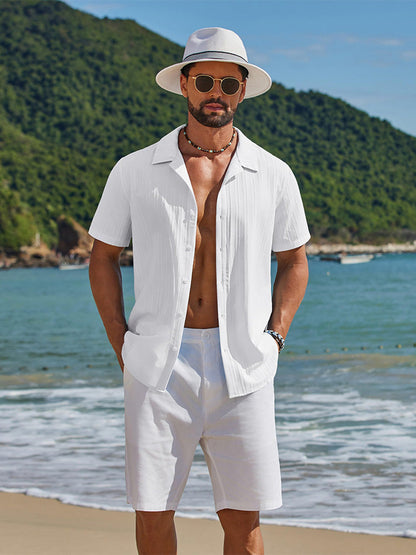 Casual Summer Textured Short Sleeve Shirt (US Only)