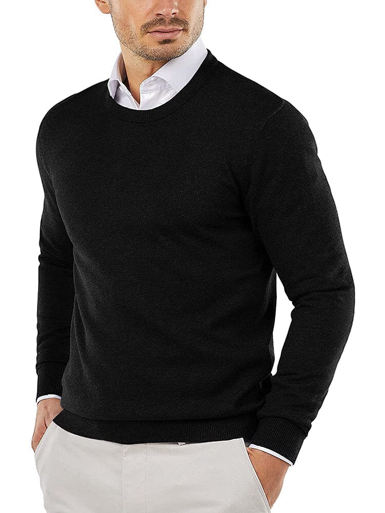 Crew Neck Slim Fit Pullover Knitted Sweater (Live Only)