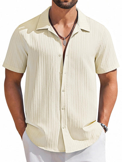 Casual Summer Textured Short Sleeve Shirt (US Only)