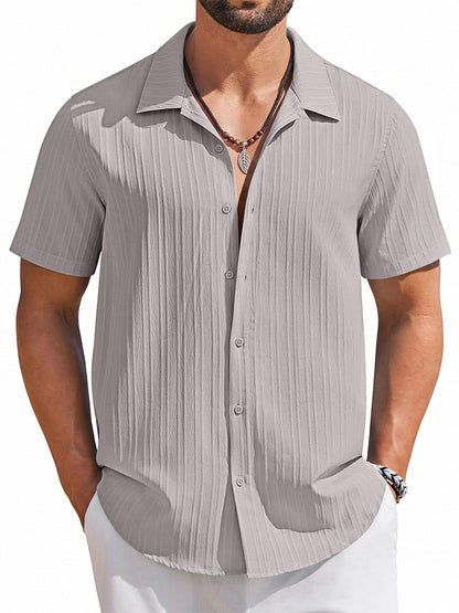Casual Summer Textured Short Sleeve Shirt (US Only)