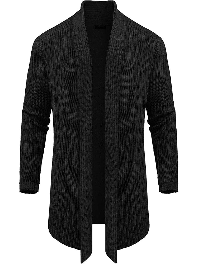 Knit Ruffle Drape Long Cardigan (US Only)