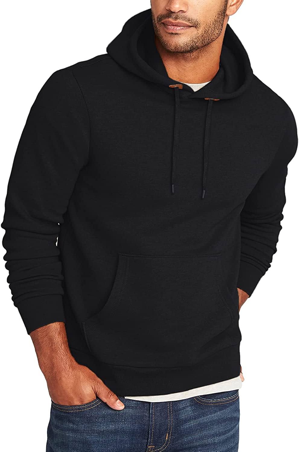 Men's Athletic Hoodie Long Sleeve Drawstring Sports Pullover Hooded Casual Fashion Sweatshirt with Pockets