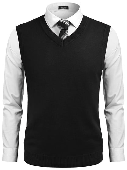 Casual Elastic Knit Pullover Argyle Vest (US Only)