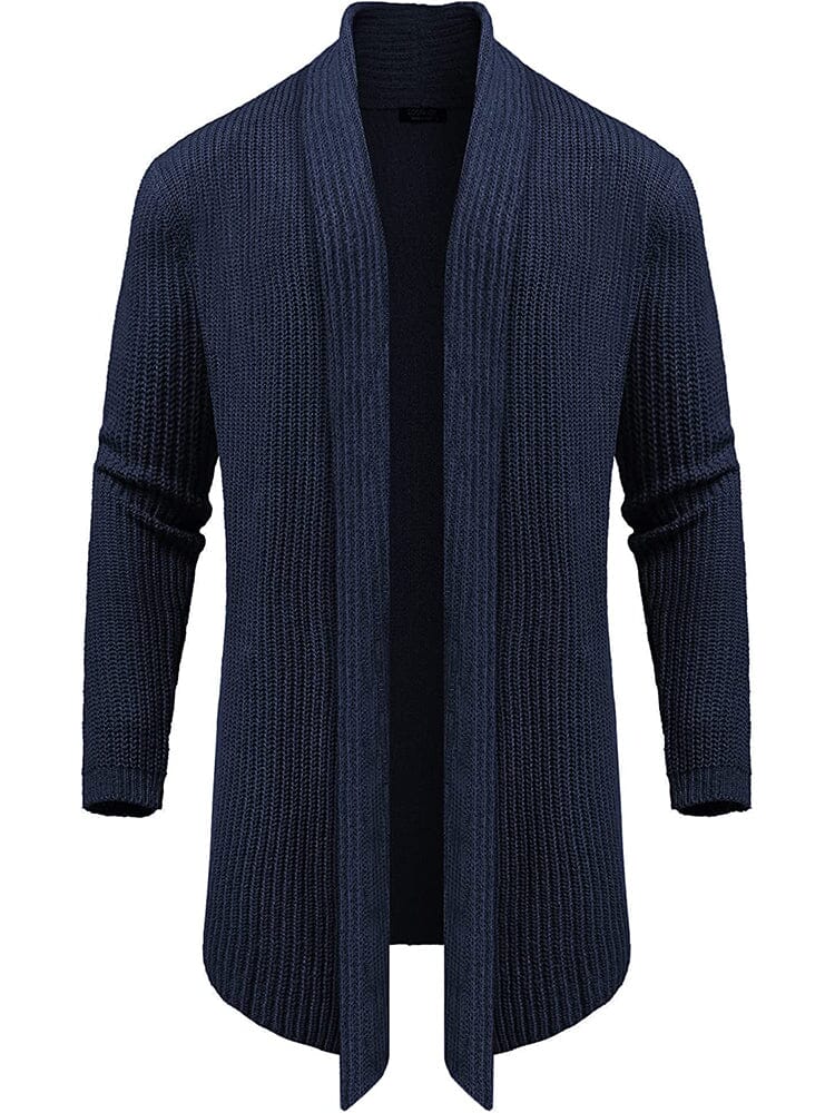 Knit Ruffle Drape Long Cardigan (US Only)