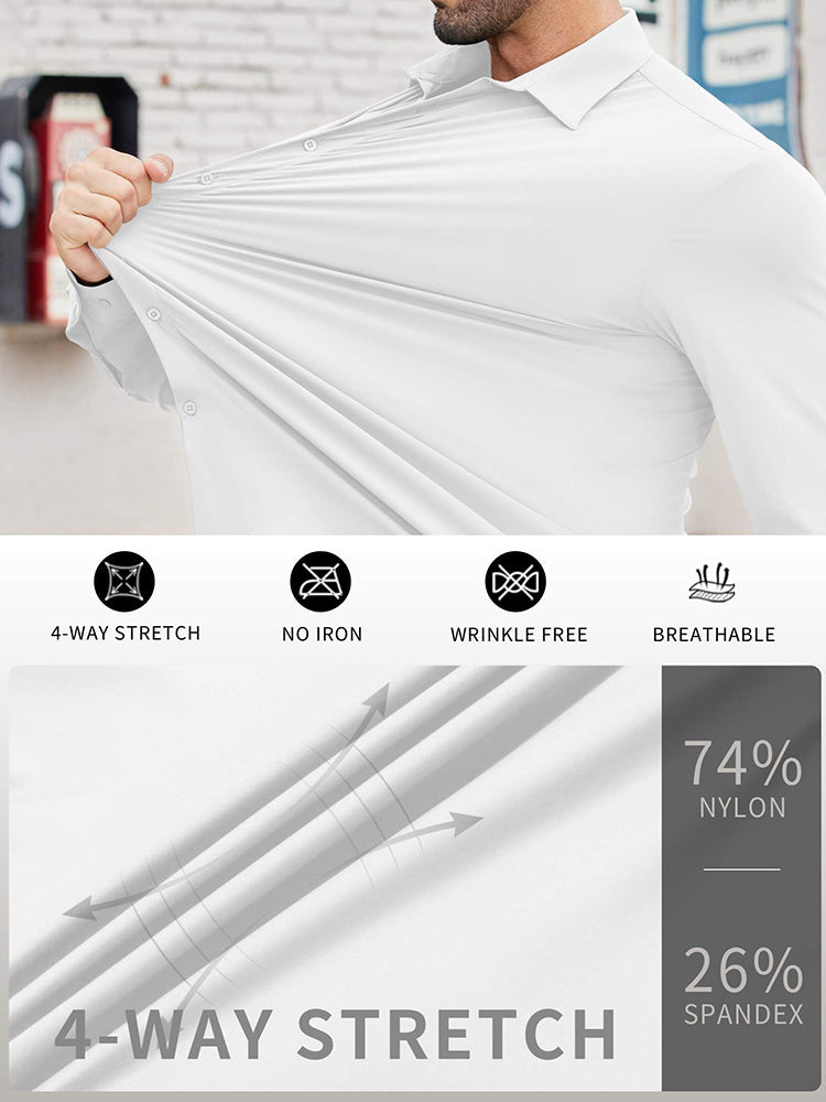Stretch Wrinkle Free Long Sleeve Button Down Shirt (US Only)