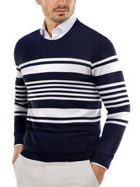 Stripes White & Dark Blue