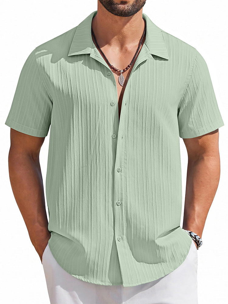 Casual Summer Textured Short Sleeve Shirt (US Only)
