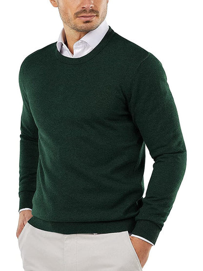 Crew Neck Slim Fit Pullover Knitted Sweater (Live Only)
