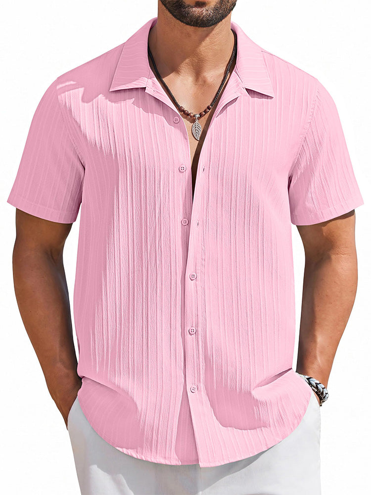 Casual Summer Textured Short Sleeve Shirt (US Only)
