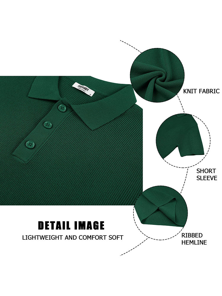 Ribbed Knit Textured Polo Shirt (US Only)