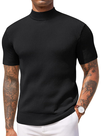 Basic Mock Neck Knit Tee (US Only)