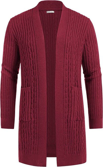 Long Cardigan Open Front Sweater (US Only)