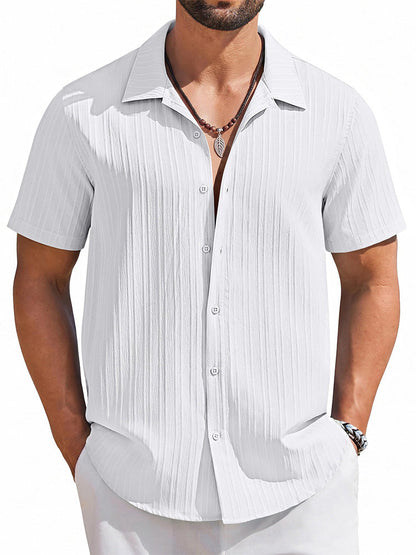 Casual Summer Textured Short Sleeve Shirt (US Only)