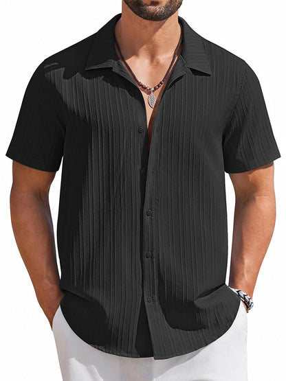 Casual Summer Textured Short Sleeve Shirt (US Only)