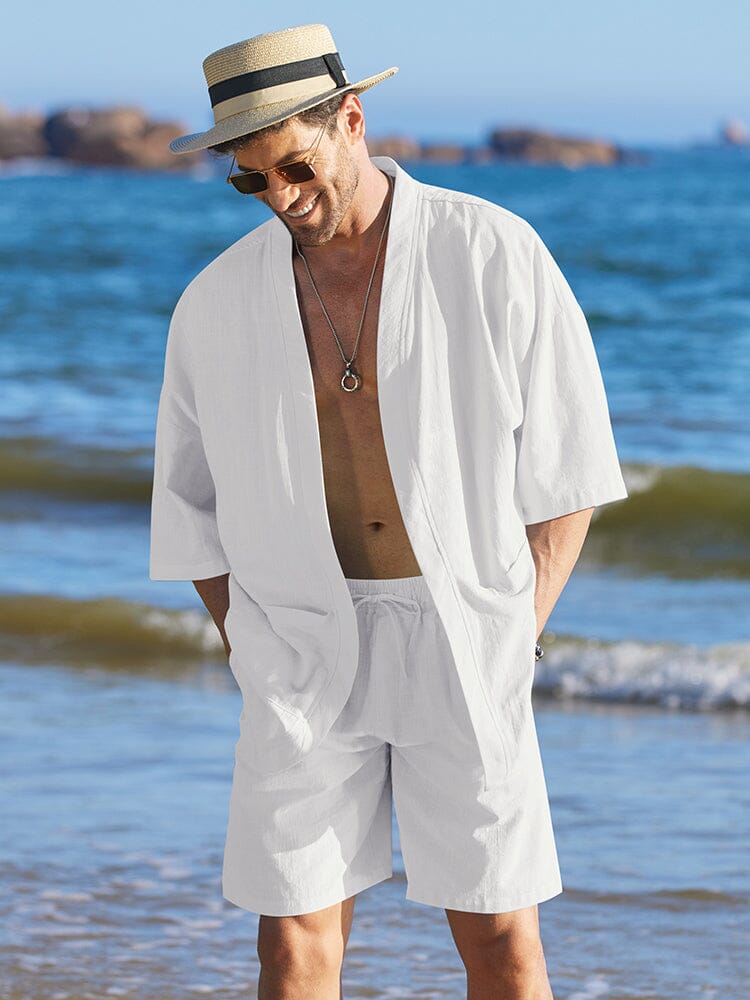 Casual Cotton Linen Kimono Sets (US Only)