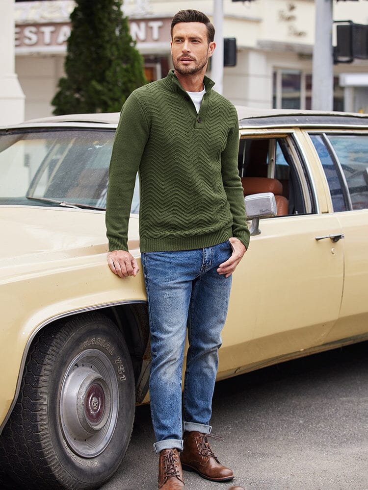 Casual Cable Knit Henley Sweater (US Only)
