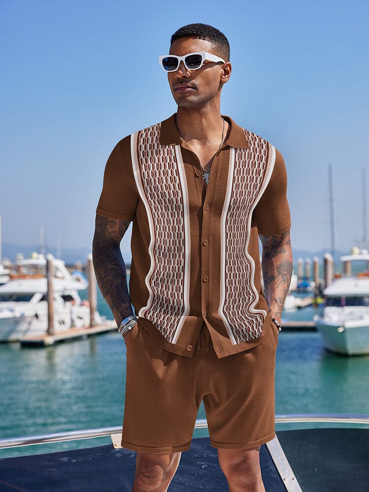 Vintage Knit Shirt Shorts Set (Live Only)