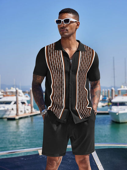 Vintage Knit Shirt Shorts Set (Live Only)